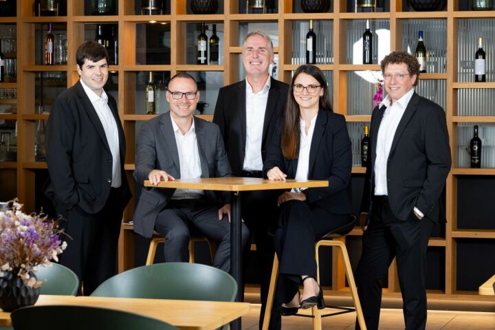 Das zukünftige Team der Bankleitung von links: Johann Hertig, Reto Müller, Marc Guggenbühler, Melissa Ramseier und Michael Rentsch.